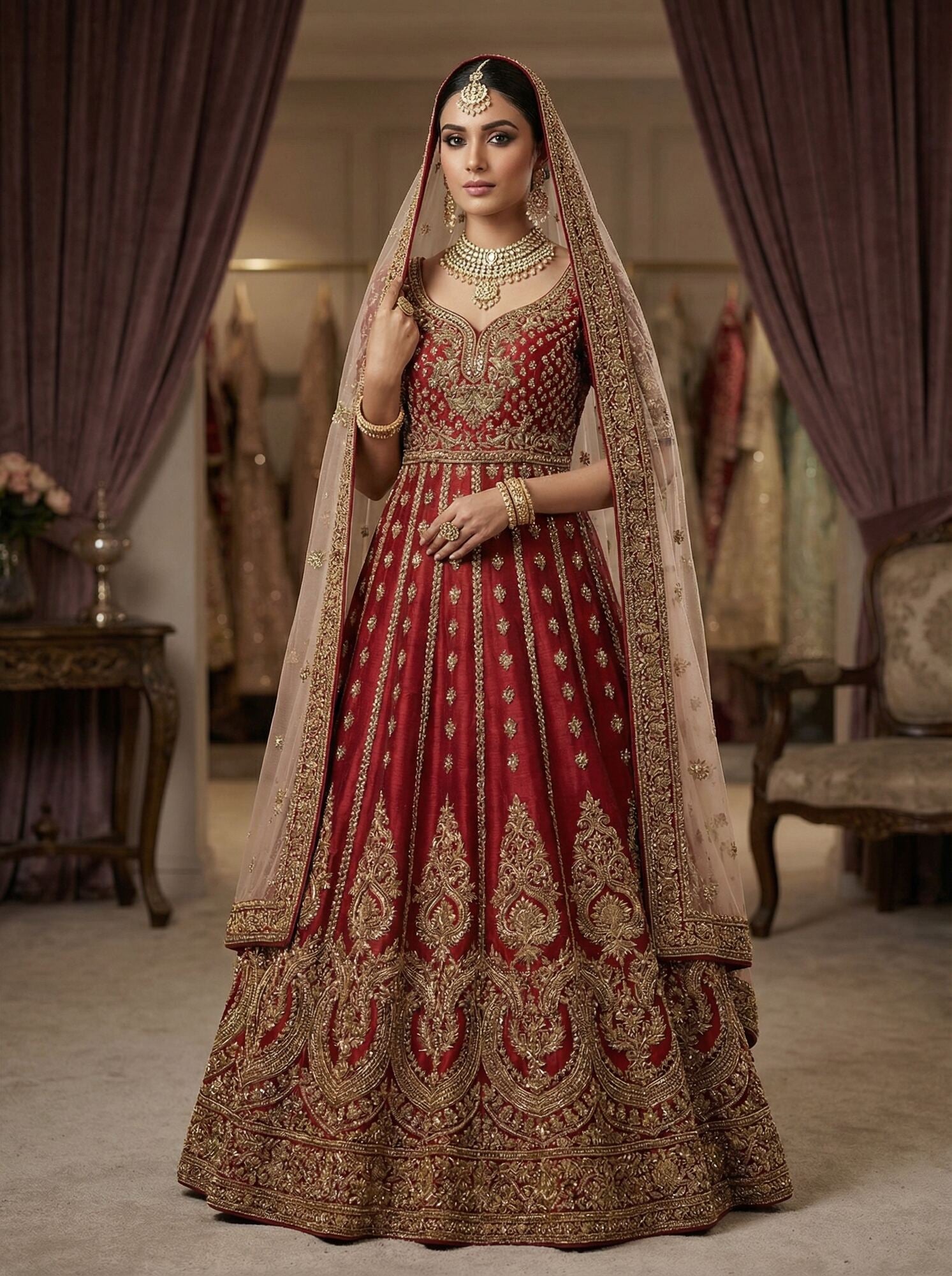 Custom bridal saree and blouse inspiration